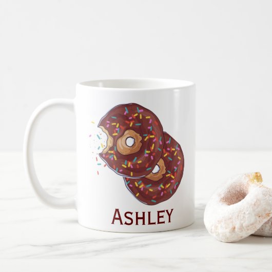Personalisierte Doppel-Schokoladendusche mit Sprin Kaffeetasse (Mit Donut)