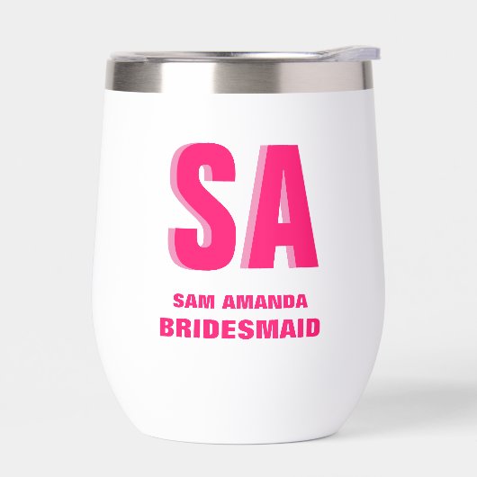 Personalisierte Doppelschattenmonogramm-Bridesmaid (Links)