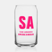 Personalisierte Doppelschattenmonogramm-Bridesmaid Dosenglas (Vorderseite)