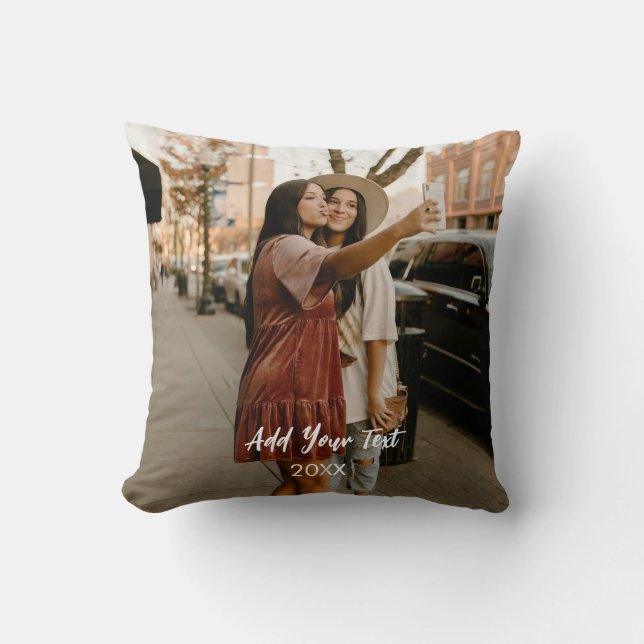 Personalisierte doppelseitige zwei Fotos Kissen (Vorderseite)