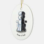 Personalisierte doppelte Standardpoodle Keramik Ornament (Links)