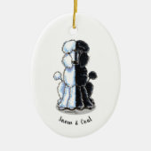 Personalisierte doppelte Standardpoodle Keramik Ornament (Vorne)