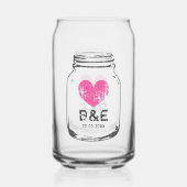 Personalisierte Dosenbrille für rustikale Hochzeit Dosenglas (Vorderseite)
