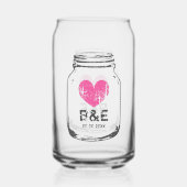 Personalisierte Dosenbrille für rustikale Hochzeit Dosenglas (Rückseite)