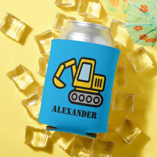 Personalisierte Dosenkühler mit Spielzeugbagger (In Situ Sommer)