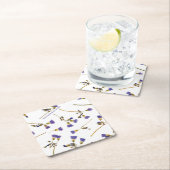 Personalisierte Dous Blue Square Hochzeit Rechteckiger Pappuntersetzer (Vor Ort)