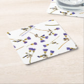 Personalisierte Dous Blue Square Hochzeit Rechteckiger Pappuntersetzer (angewinkelt)
