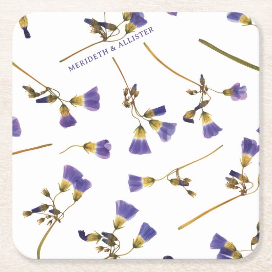Personalisierte Dous Blue Square Hochzeit Rechteckiger Pappuntersetzer (Vorderseite)