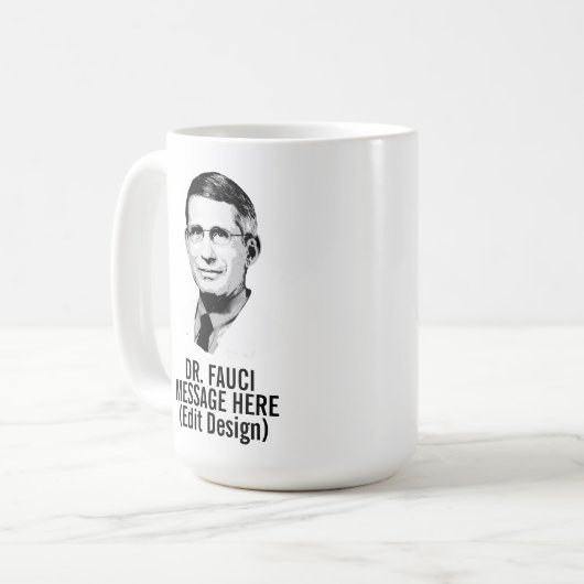 Personalisierte DR FAUCI Kaffeetasse (Vorderseite Links)