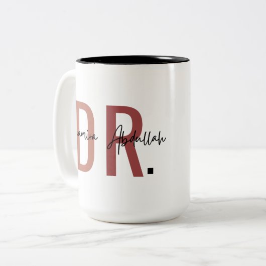 Personalisierte DR-Tasse, Zweifarbige Tasse (Vorderseite Links)