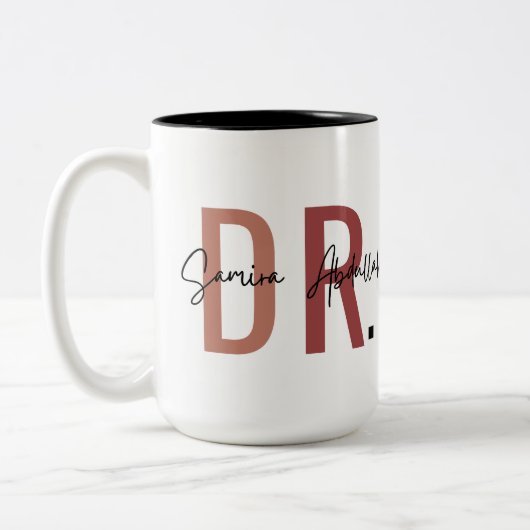 Personalisierte DR-Tasse, Zweifarbige Tasse (Links)