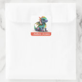 Personalisierte Drachenaufkleber bunt Quadratischer Aufkleber (Tasche)