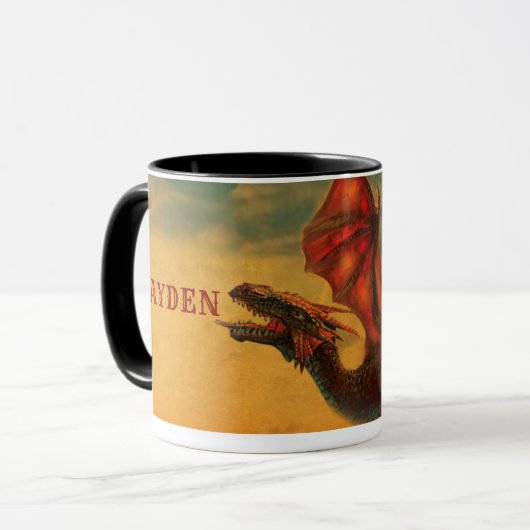 Personalisierte Dragon Keramik Kaffee Tasse (Vorderseite Links)