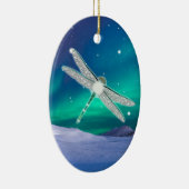 Personalisierte Dragonfly Starry Lights Weihnachte Keramik Ornament (Rechts)