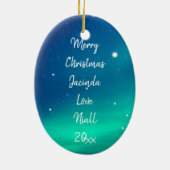 Personalisierte Dragonfly Starry Lights Weihnachte Keramik Ornament (Hinten)