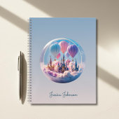 Personalisierte Dreamlike Floating City mit Balloo Notizblock