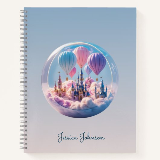 Personalisierte Dreamlike Floating City mit Balloo Notizblock (Vorderseite)