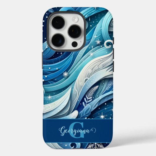 Personalisierte Dreamy Blue und Frosty Winter Wirb Case-Mate iPhone Hülle (Rückseite)
