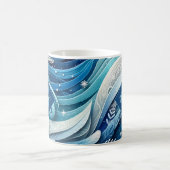 Personalisierte Dreamy Blue und Frosty Winter Wirb Kaffeetasse (Mittel)