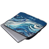 Personalisierte Dreamy Blue und Frosty Winter Wirb Laptopschutzhülle (Vorne Knopf)