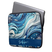 Personalisierte Dreamy Blue und Frosty Winter Wirb Laptopschutzhülle (Vorderseite Links)