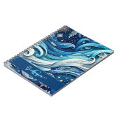 Personalisierte Dreamy Blue und Frosty Winter Wirb Notizblock (Linke Seite)
