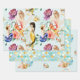 Personalisierte Dreamy Mermaid & Mermaid Waage Geschenkpapier Set