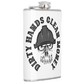 Personalisierte dreckige Hände sauberes Geld Flachmann (Rechts)