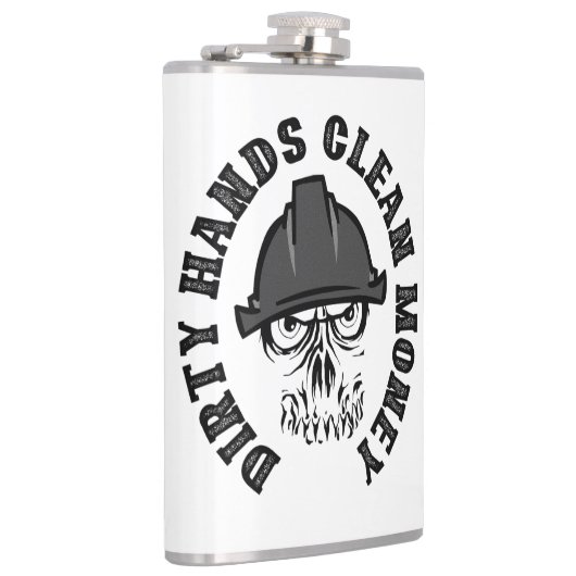 Personalisierte dreckige Hände sauberes Geld Flachmann (Rechts)