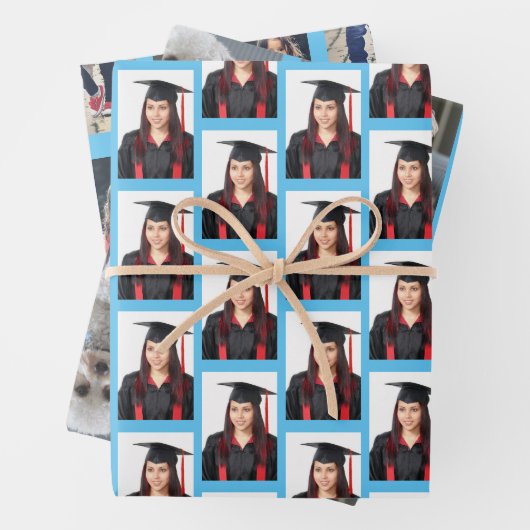 Personalisierte drei einzigartige Foto Geschenkpapier Set (Beispiel)