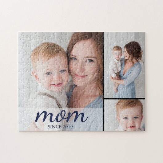 Personalisierte Drei-Foto-Collage Mutter Puzzle (Horizontal)