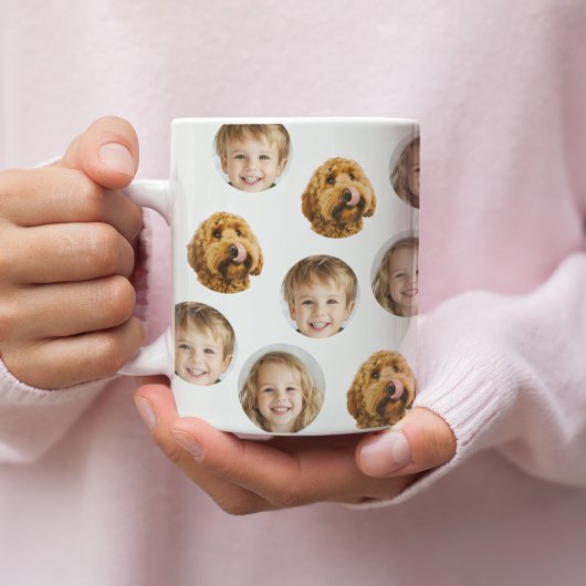 Personalisierte Drei-Foto-Gesichter-Tasse | Benutz Kaffeetasse