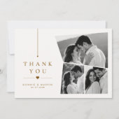 Personalisierte Drei-Foto-Hochzeit Danke (Vorderseite)
