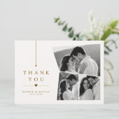 Personalisierte Drei-Foto-Hochzeit Danke (Stehend Vorderseite)