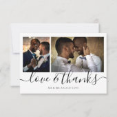 Personalisierte Drei-Foto-Liebe und vielen Dank Einladung (Vorderseite)