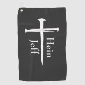 Personalisierte Drei-Nails Weißes Kreuz Christlich Golfhandtuch (Vorderseite)