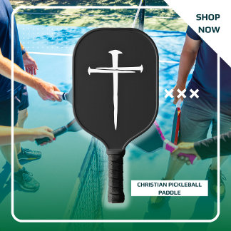 Personalisierte Drei-Nails Weißes Kreuz Christlich Pickleball Schläger