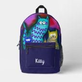 Personalisierte drei Whimsikkatzen Bedruckter Rucksack (Vorderseite)