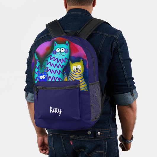 Personalisierte drei Whimsikkatzen Bedruckter Rucksack (Insitu (Modell))