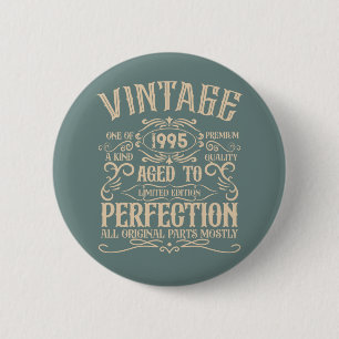 Personalisierte Dreißiger Vintage 30. Geburtstagsf Button