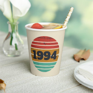 Personalisierte Dreißiger Vintage 30. Geburtstagsf Pappbecher