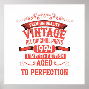 Personalisierte dreißiger Vintage 30. Geburtstagsf Poster