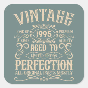 Personalisierte Dreißiger Vintage 30. Geburtstagsf Quadratischer Aufkleber