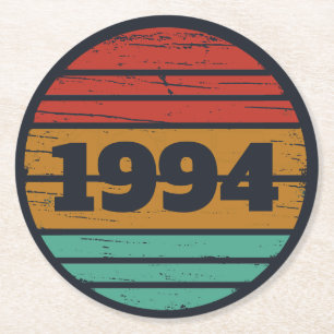 Personalisierte Dreißiger Vintage 30. Geburtstagsf Runder Pappuntersetzer