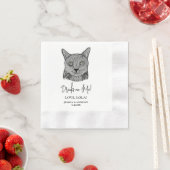 Personalisierte Drinks mit schwarzer Katze Serviette (Beispiel)