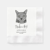 Personalisierte Drinks mit schwarzer Katze Serviette (Vorderseite)