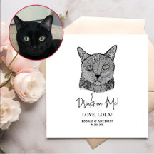 Personalisierte Drinks mit schwarzer Katze