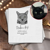 Personalisierte Drinks mit schwarzer Katze Serviette