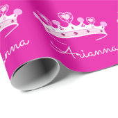 Personalisierte Druckkronenkrone in Hot Pink Geschenkpapier (Rolleneckpunkt)