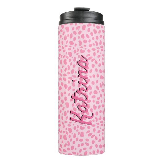 Personalisierte Drucktinte in Pink Thermosbecher (Vorderseite)